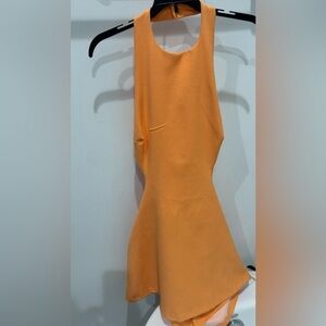 Backless melon colored dress